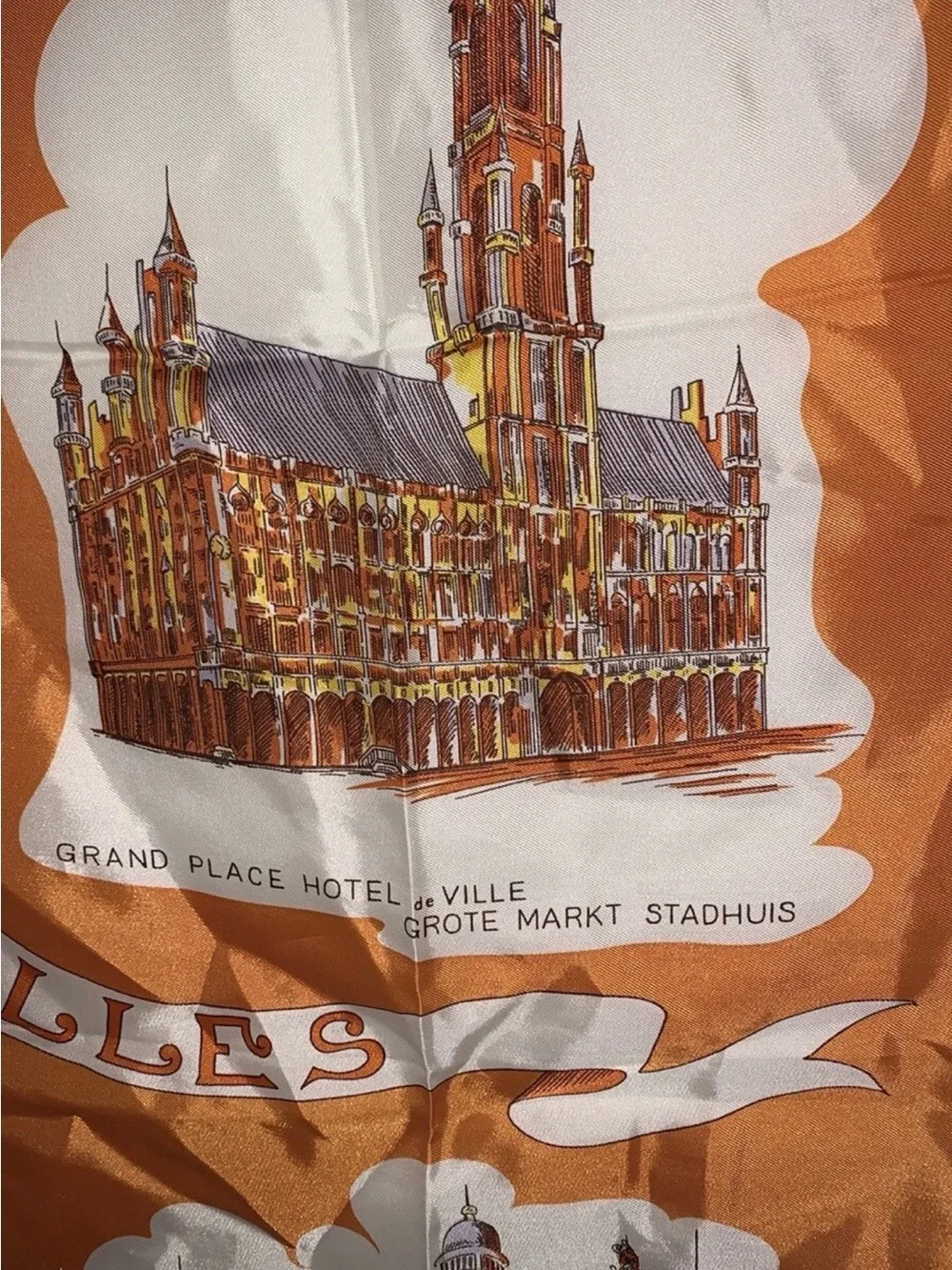 Souvenir Scarf Brussel Grand Hotel Made in Japan